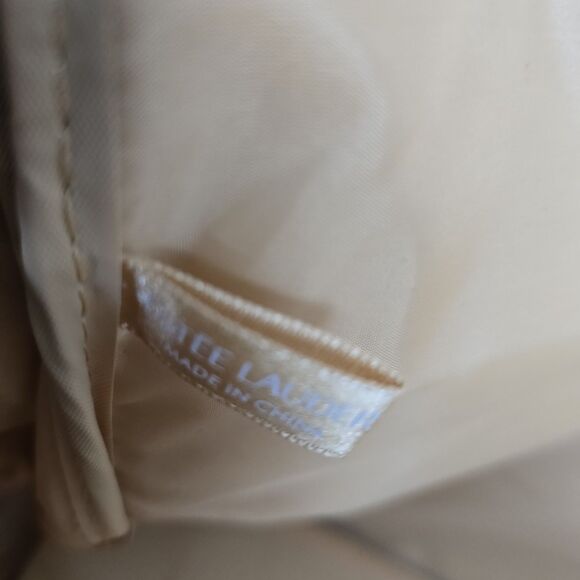 Vintage ESTEE LAUDER Sand Tote Holdall Bag Large Handles Faux Leather  Pebbles - Picture 6 of 7